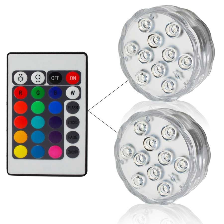 sell Lampu LED Underwater Submersible Waterproof 2PCS Remote Control 13017 - Putih