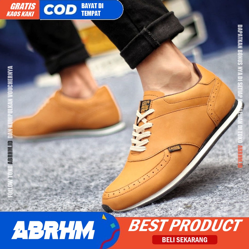 ABRHM X ERZA Sepatu Sneaker Pria Sepatu Pria Casual Sepatu Sneakers Cowok / Cowo Ori Sepatu Kasual Kerja Kuliah Gaya Santai Keren Kekinian Original Murah Terlaris