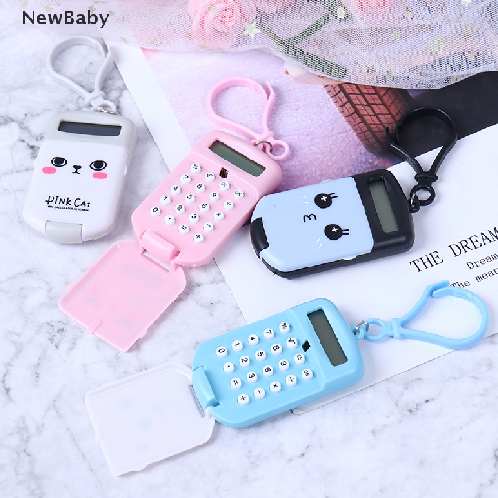 NewBaby Portable Calculator Pocket Size Creative Keychain Calculator Office Supplies ID