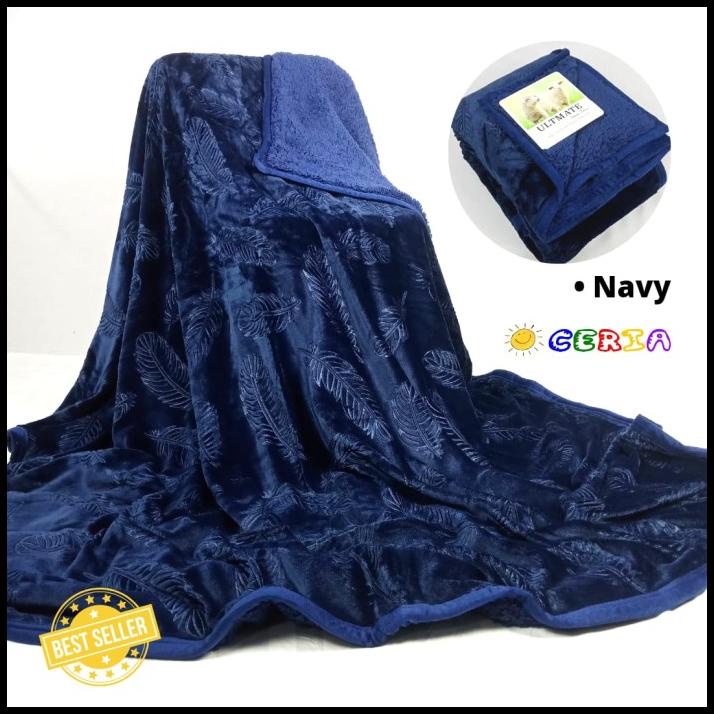 Selimut Domba Asli Ultimate Bulu Lembut Tebal 2 Lapis 150X200 Cm