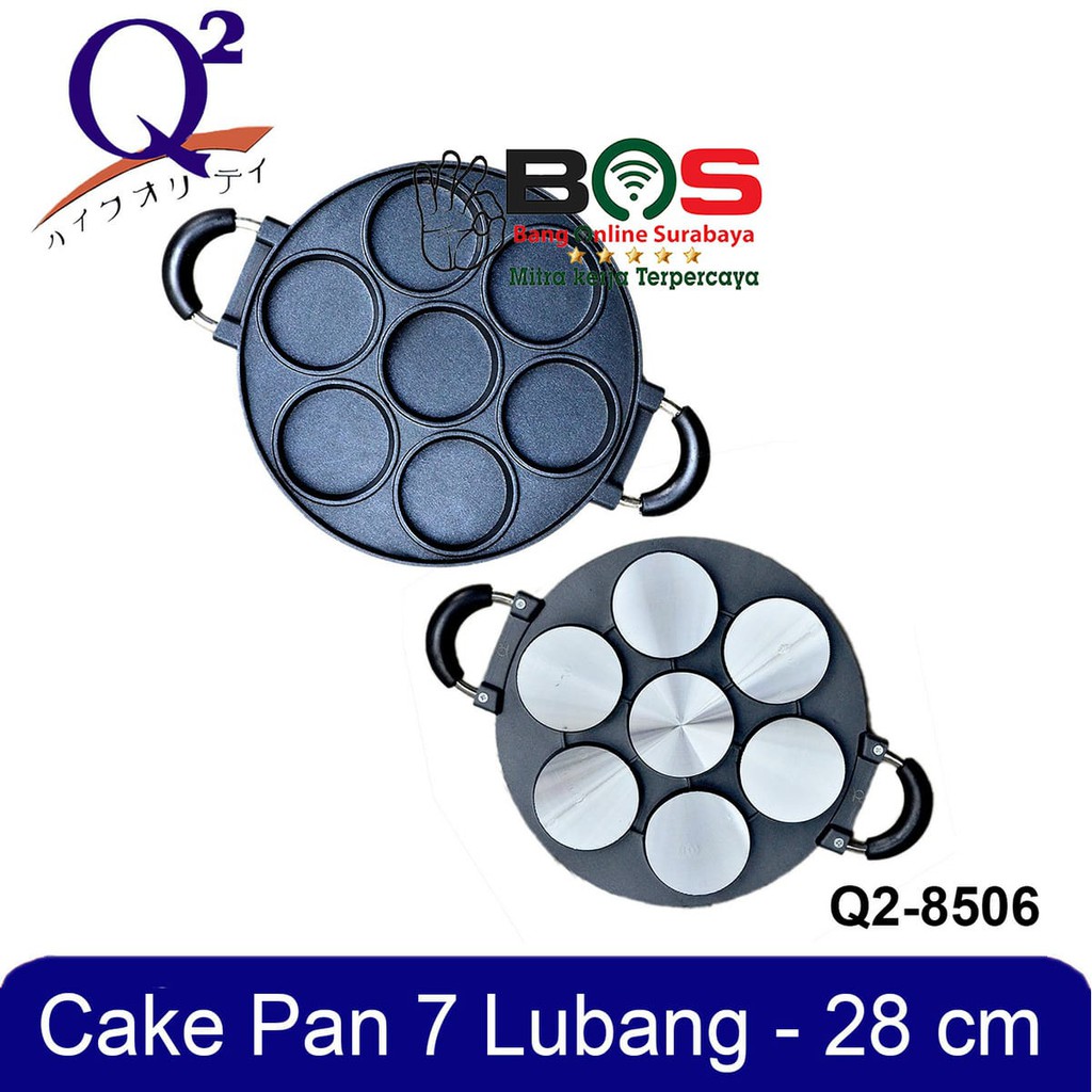 Cetakan Kue Lumpur 7 Lubang Datar Anti Lengket Tutup Kaca Q2-8506 Q2 8506