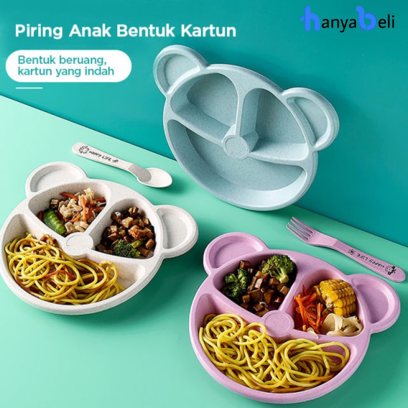 Mangkok Piring Makan Anak Bayi Set Mickey Miki Mouse Free Sendok Garpu BPA Fee