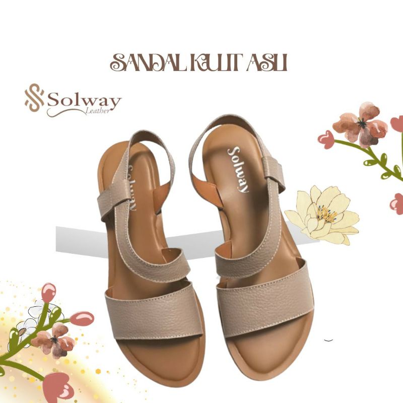 sandal sepatu kulit wanita anti licin.slop flat 001