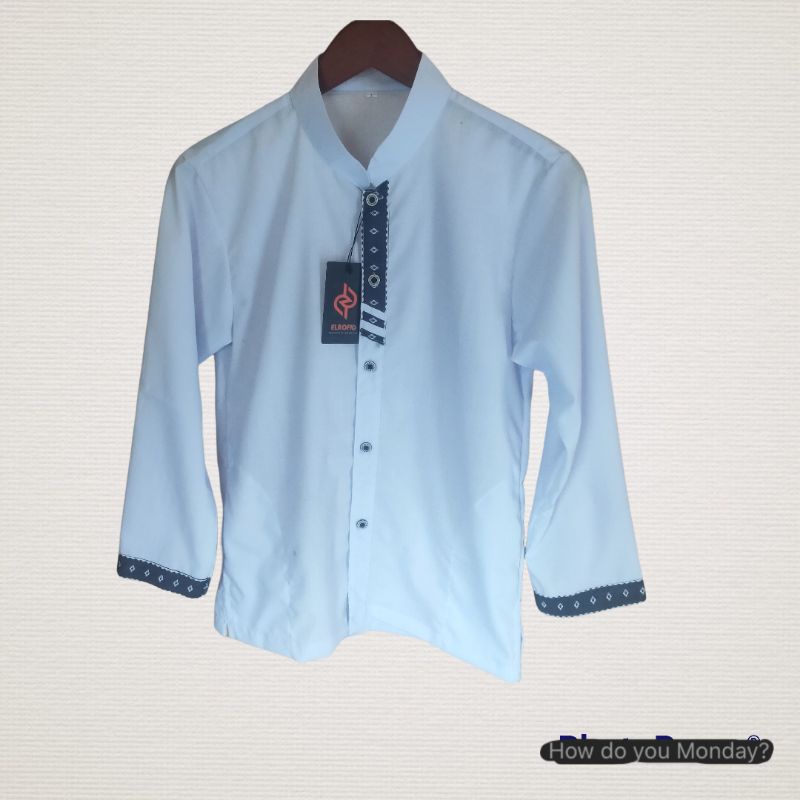 Koko anak remaja tanggung putih lengan panjang