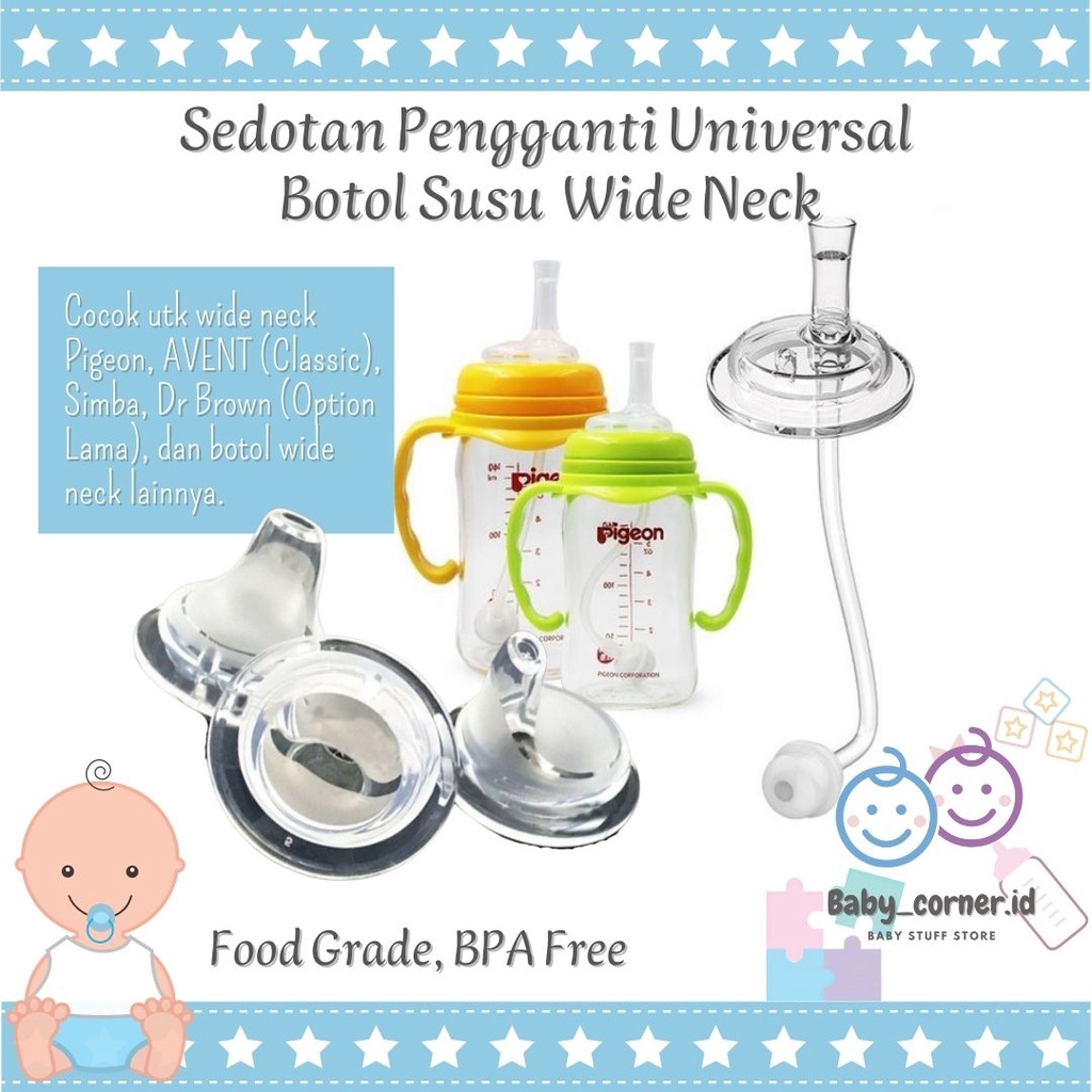 Sedotan Pengganti Dot Wide Neck Silicone | straw replacer | AVENT PIGEON