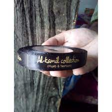 

label hijab / Label pita satin / label hijab / hang tag / kantong plastik sablon