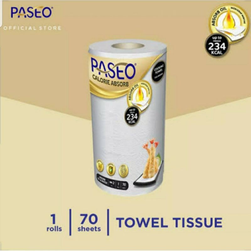 Tissue Dapur Paseo 1 Roll 70s Calorie Absorb Tisu Penyerap Minyak