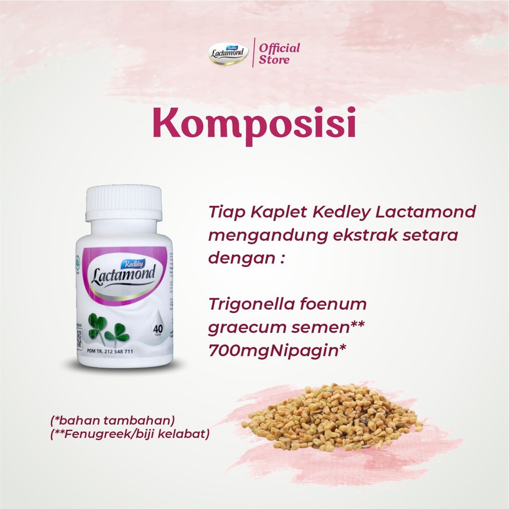 KEDLEY LACTAMOND Paket 4 kotak + 1 botol | Bundling Booster ASI | ASI Melimpah