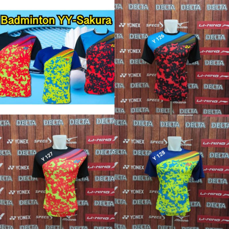 YONEX SAKURA BAJU KAOS KOSTUM PAKAIAN OLAHRAGA BADMINTON BULUTANGKIS LOKAL