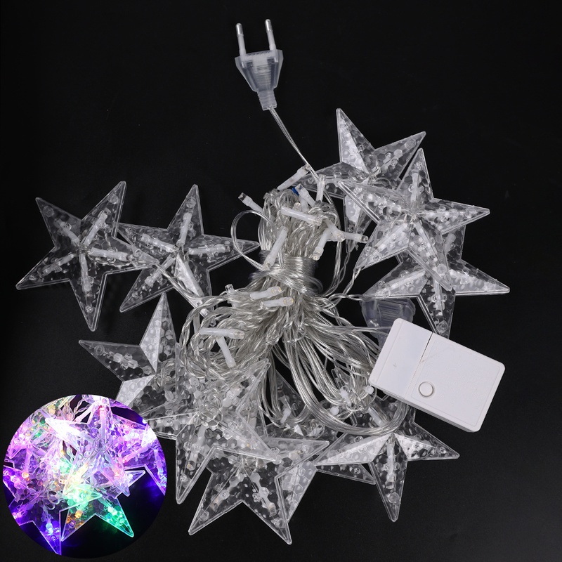 Indoor Outdoor Christmas LED String Lights/ 2.5M Star Shaped Curtain Light Garland