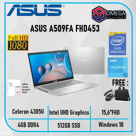 ASUS A509FA FHD453 4305U 4GB 512SSD W10+OHS 15.6FHD