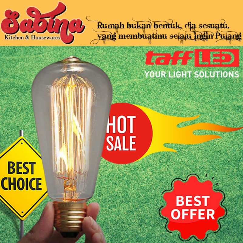 Lampu  Pijar Hias Ruangan Jadul Antik Vintage Model Bohlam Edison