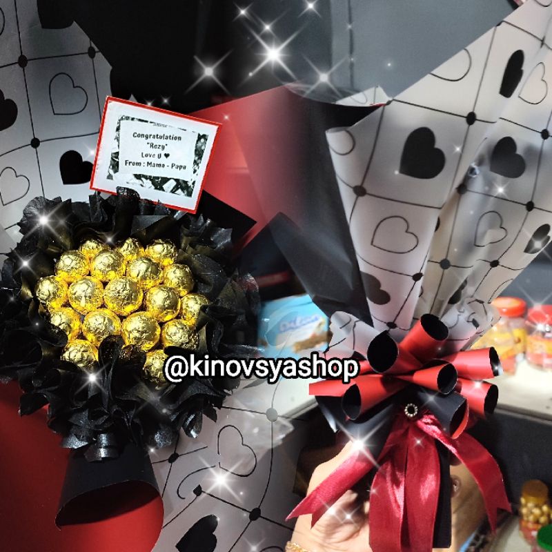 

Bucket Chocolate Balls en Bunga Cantik/Kado wisuda/hadiah anniversary