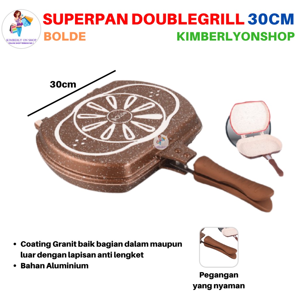 Kimberlyonshop Wajan Panci Griller Super Pan Double Grill 30 cm Bolde