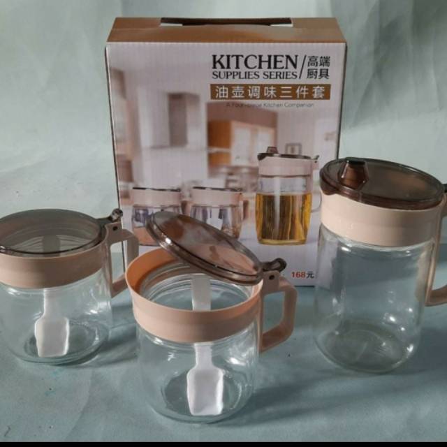 kitchen set, tempat , Saringan  Minyak isi 3 pcs