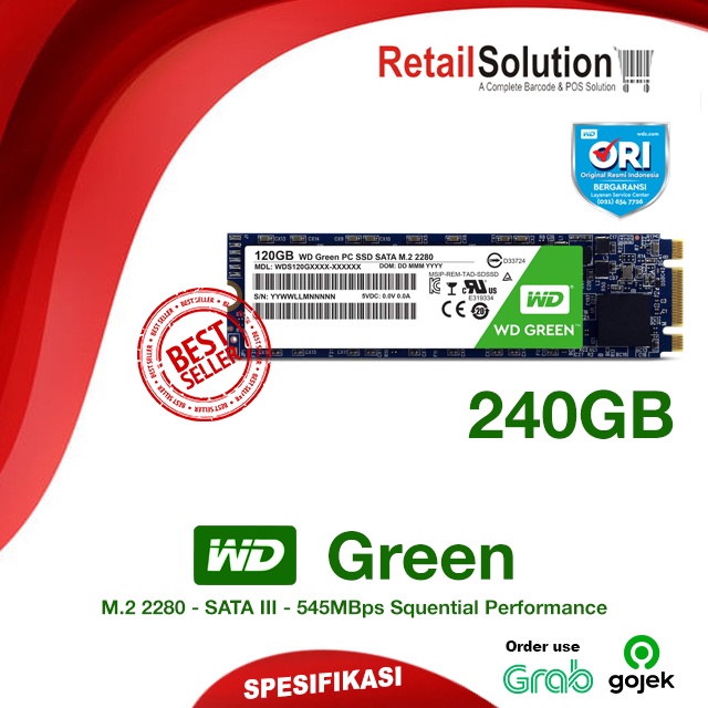 SSD WD Green 240GB M.2 2280 ORI - SSD M2