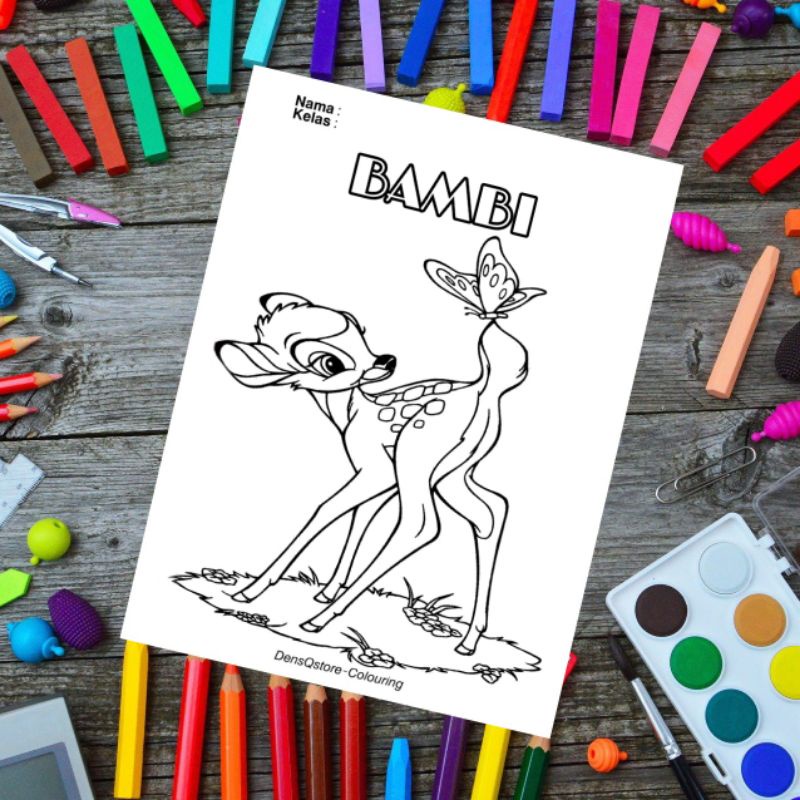 

Kertas Mewarnai Anak Tema Bambi / Kertas Gambar (10 Lembar Gambar)