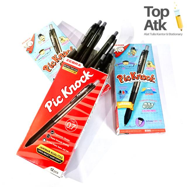 

Pic Knock Picknock Zebra Bolpen Bolpoin Pulpen Cetekan Ballpoint Ballpen Pena