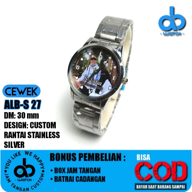 Jam Tangan Couple Custom Foto Bisa Request Desain | FREE BOX DAN BATERAI CADANGAN