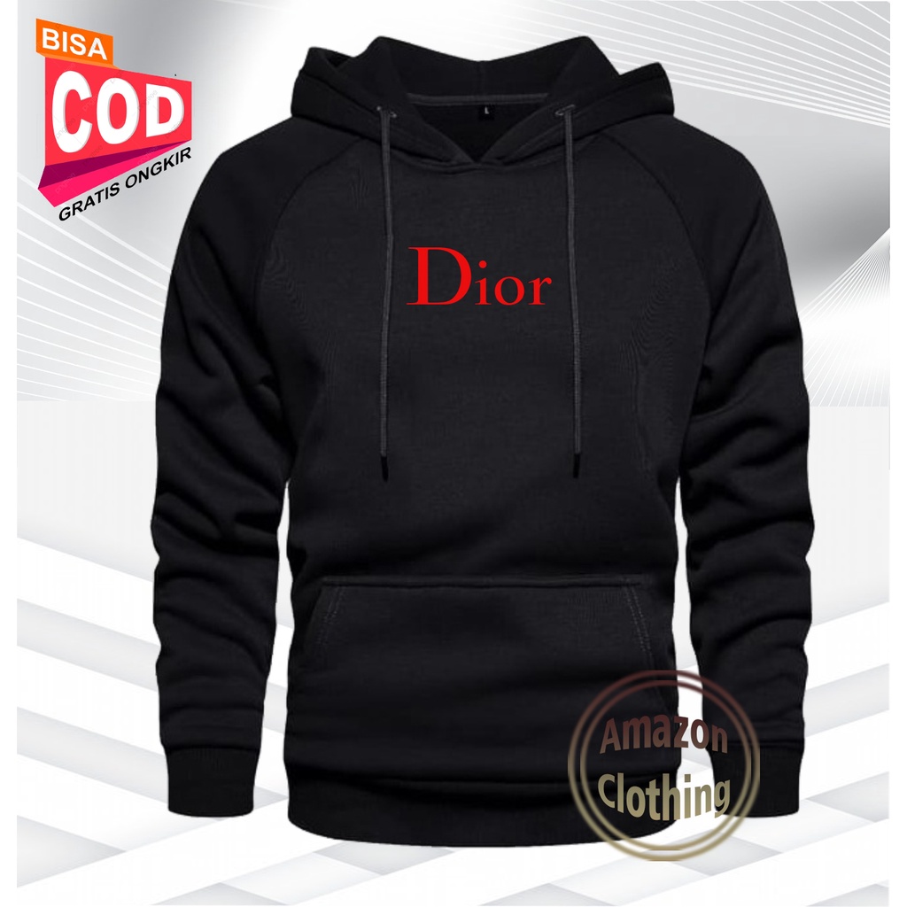 Amazon Clothing Sweater Hoodie Dior Premium Quality Text Merah Atasan Pria Wanita Big Size
