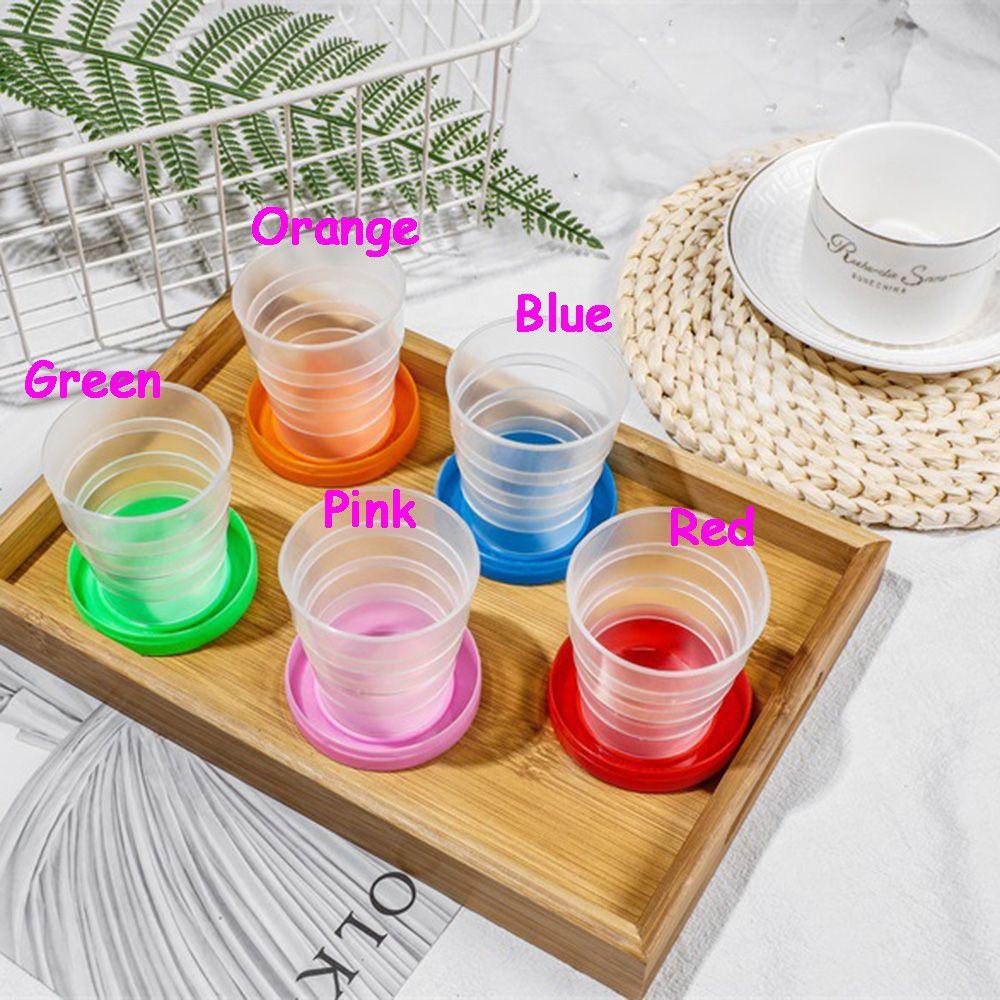 Populer Collapsible Plastic Cup Household Portable Lipat Dapur &amp; Makan Minum Mug