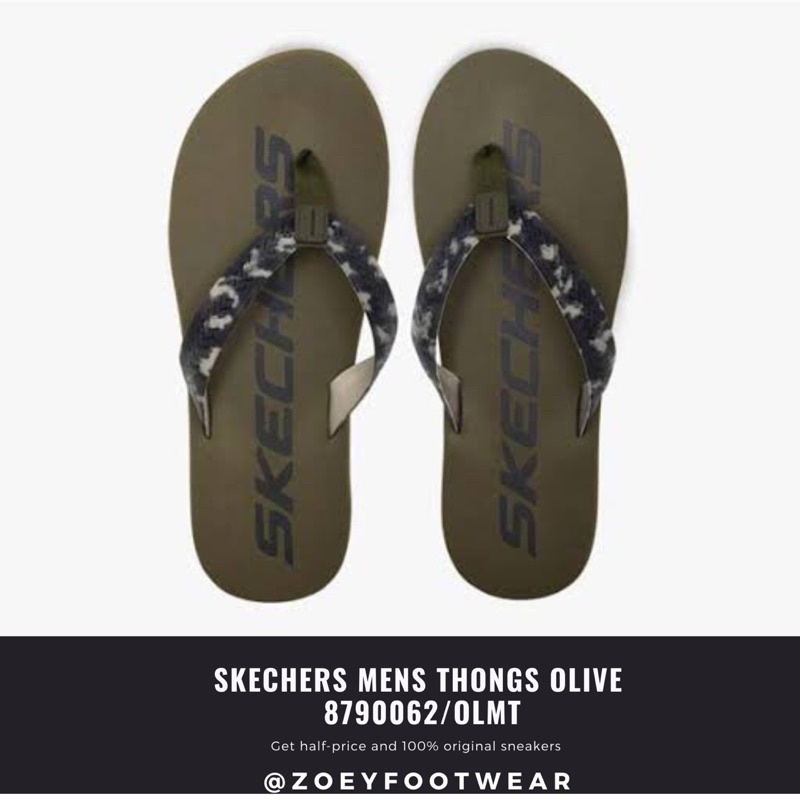 SKECHERS SANDAL THONGS OLIVE