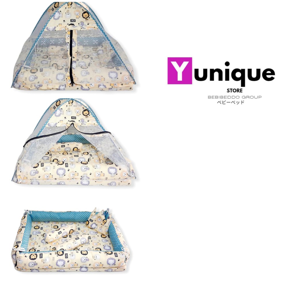 BEST-SELLER Kasur Bayi Kelambu dan-Tenda Motif Archery x Polkadot-navy CBNK 029 PLUS NON FURING-Lion Kribo Cream