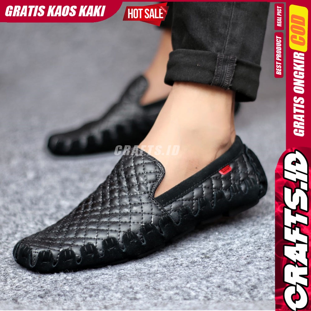 CRAFTS ZIRAGA Sepatu Casual Slip On Kulit Syntetik Slop Antislip Pria Santai Keren Original