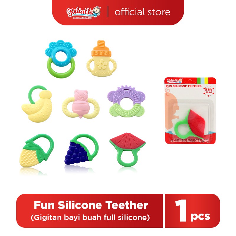 RELIABLE GIGITAN BAYI SILIKON (SILICONE TEETHER) MOTIF BERAGAM