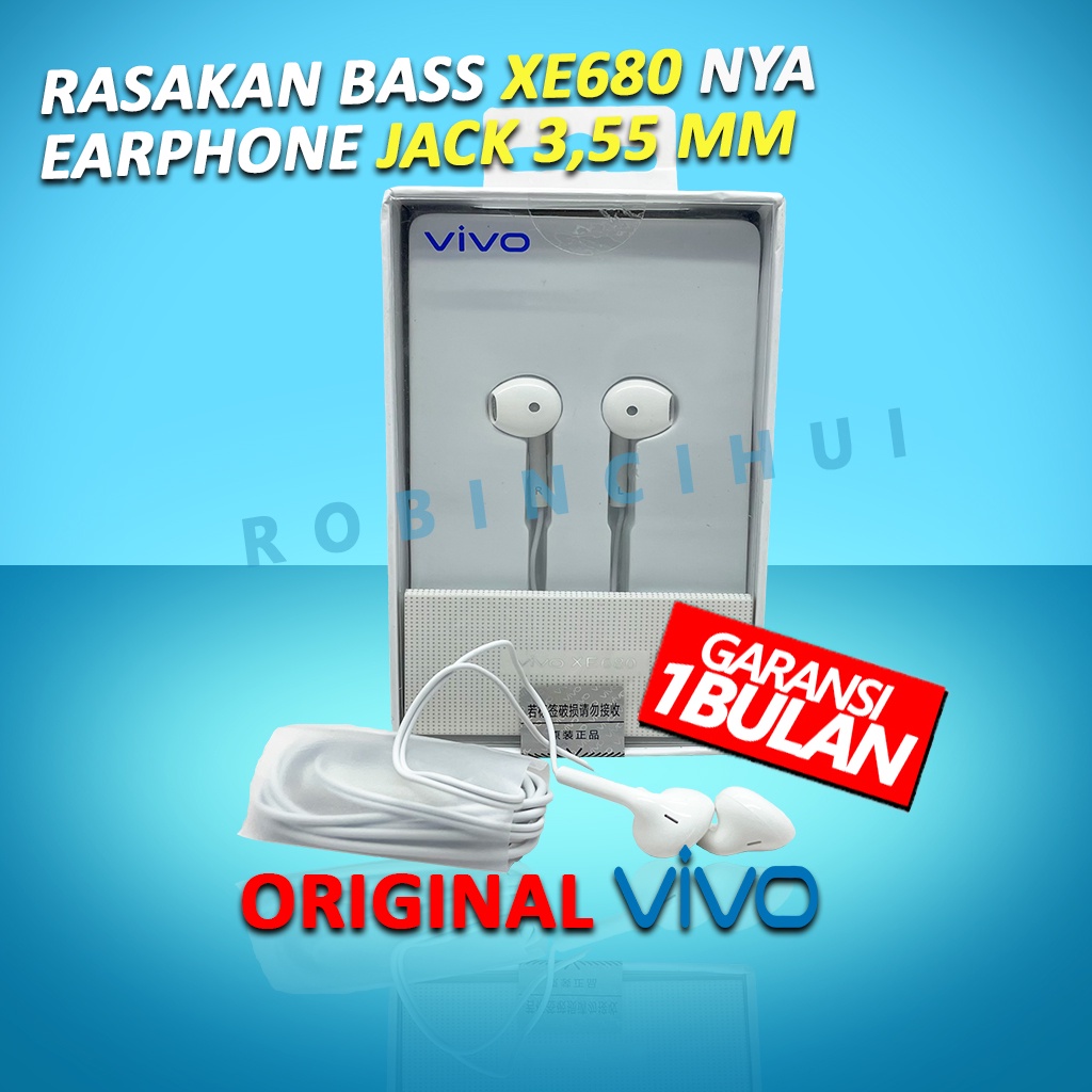 HEADSET VIVO XE680 JACK 3,55 MM ORIGINAL - EARPHONE VIVO XE680 JACK 3,55 MM - HANDSFREE VIVO XE680 JACK 3,55 MM - HEADSET VIVO ORIGINAL - HEADSET JACK 3,55MM - HEADSET XE680