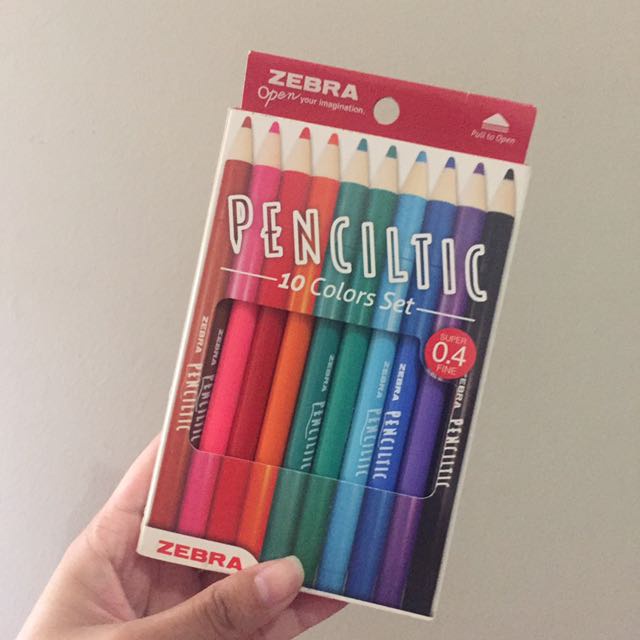 Pulpen Penciltic Zebra/ Pulpen Warna 10 Colors Set