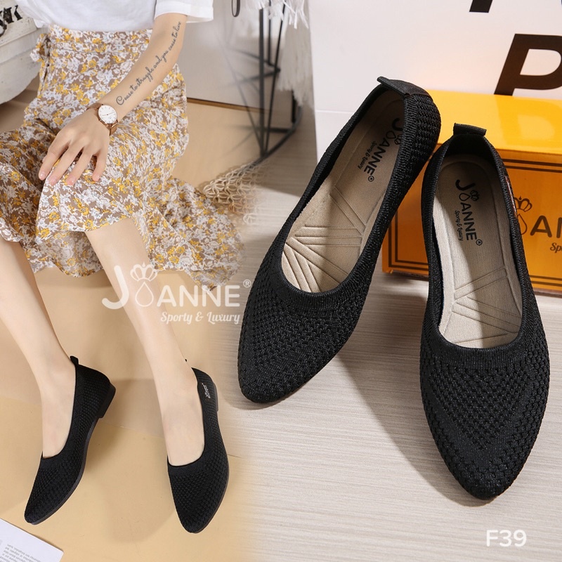 RESTOCK! [ORIGINAL] JOANNE FlyKnit Flat Shoes Sepatu Wanita #F39