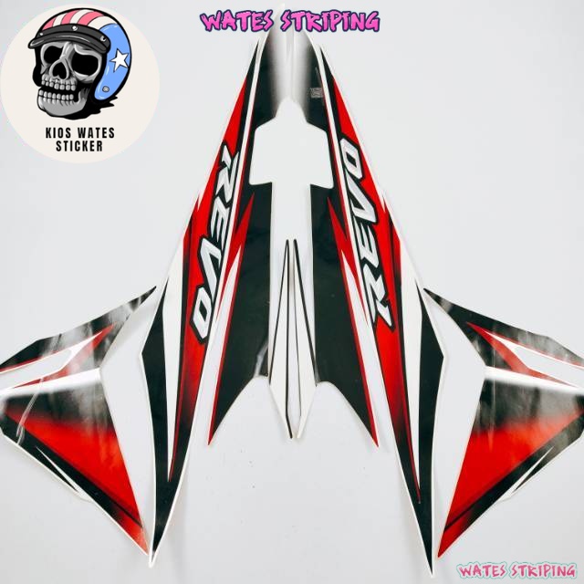 Striping Decal Polet Sticker honda revo 2008 putih stiker body motor standar berkualitas terbaik Wat