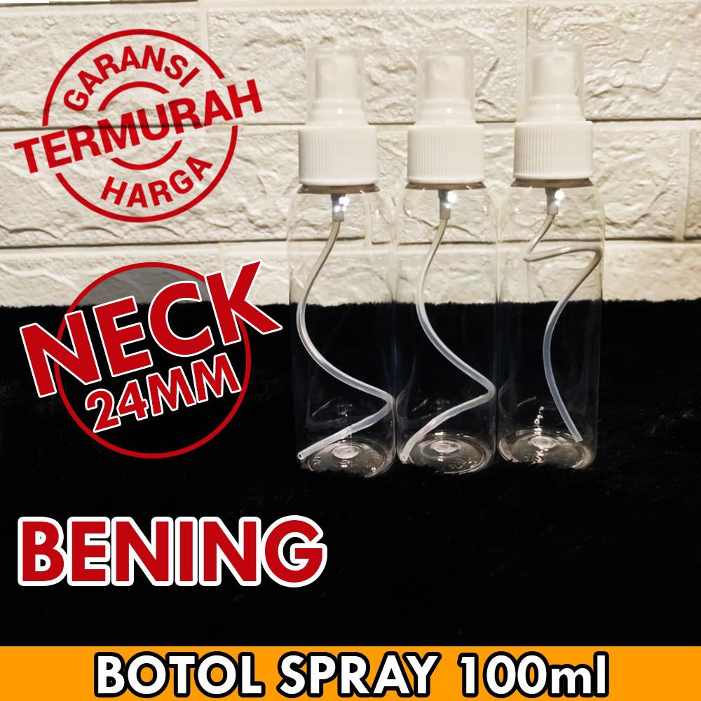 Botol Spray Transparant Plastik Bahan PET Tebal 60ML &amp; 100ML