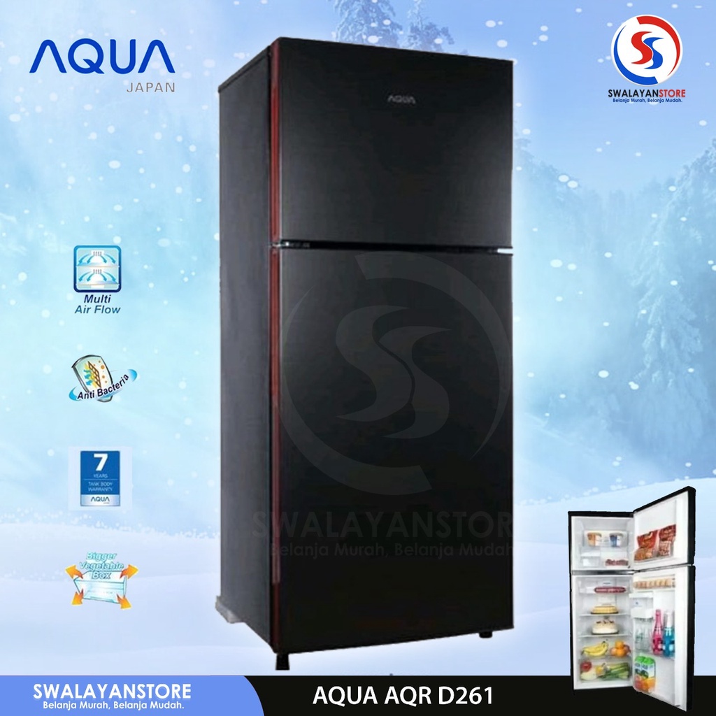 LEMARI ES 2 PINTU KULKAS AQUA D261 MEWAH