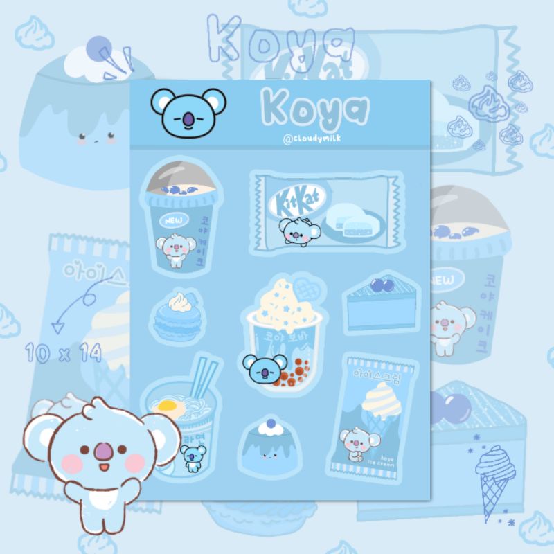 

BTS BT21 Korean mart koya sticker sheets