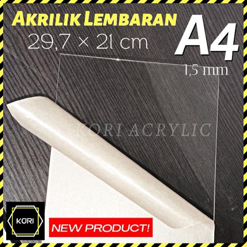 [(BAYAR DITEMPAT) Akrilik Acrylic Lembaran A4 1,5 mm Bening 29,7 x 21 cm | Akrilik Potong | Akrilik Lembar