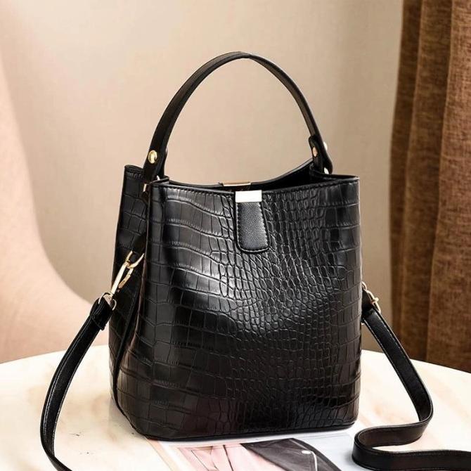 Tas wanita selempang import kulit croco F21116