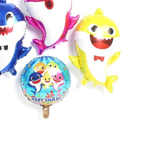 Balon Foil Ulang Tahun Baby Shark Set