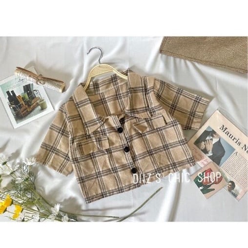 ZEC OOTD Wanita Kemeja Crop VICE / Mauris Crop Top / Kemeja Crop Wanita