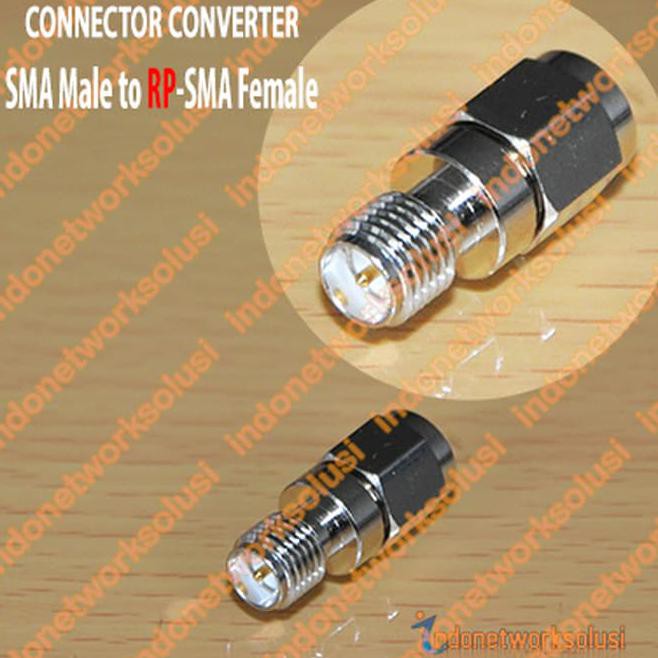 7MJG KONEKTOR CONNECTOR CONVERTER SMA M (MALE) TO RP-SMA F (FEMALE) MQIM