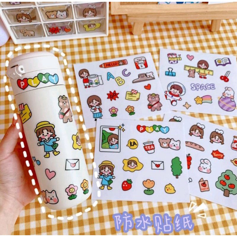 BLESSHOP Sticker Lucu Stiker Viral Stiker Huruf