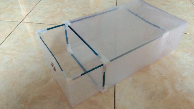 [lis Silver] Shoes Box Silver Frame Transparant