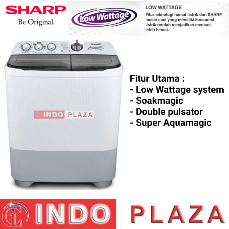 MESIN CUCI SHARP 2 TABUNG 9 KG / 9KG AQUAMAGIC T96CL / T95CR