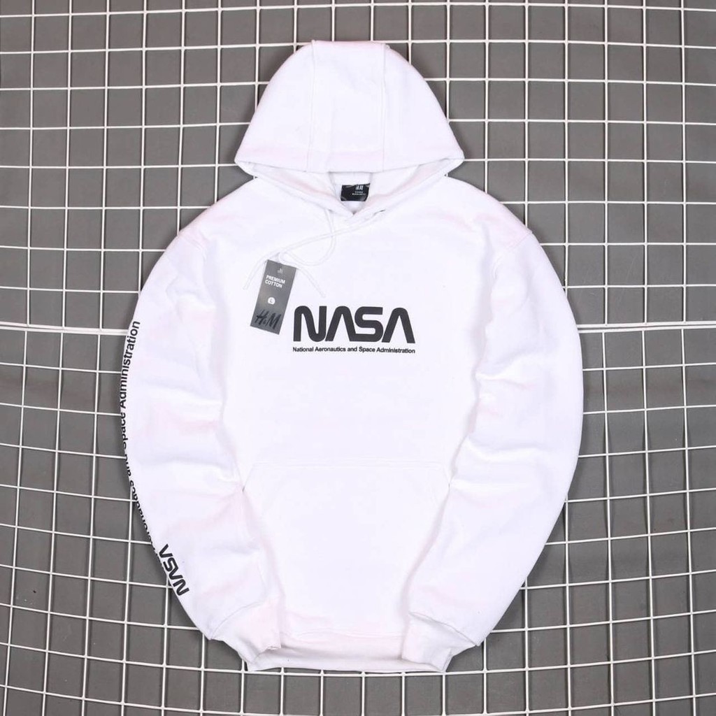 GOCEN - SWEATER HOODIE NASA BLADAS NEW UNISEX PUTIH MOTIF GAMBAR SABLON