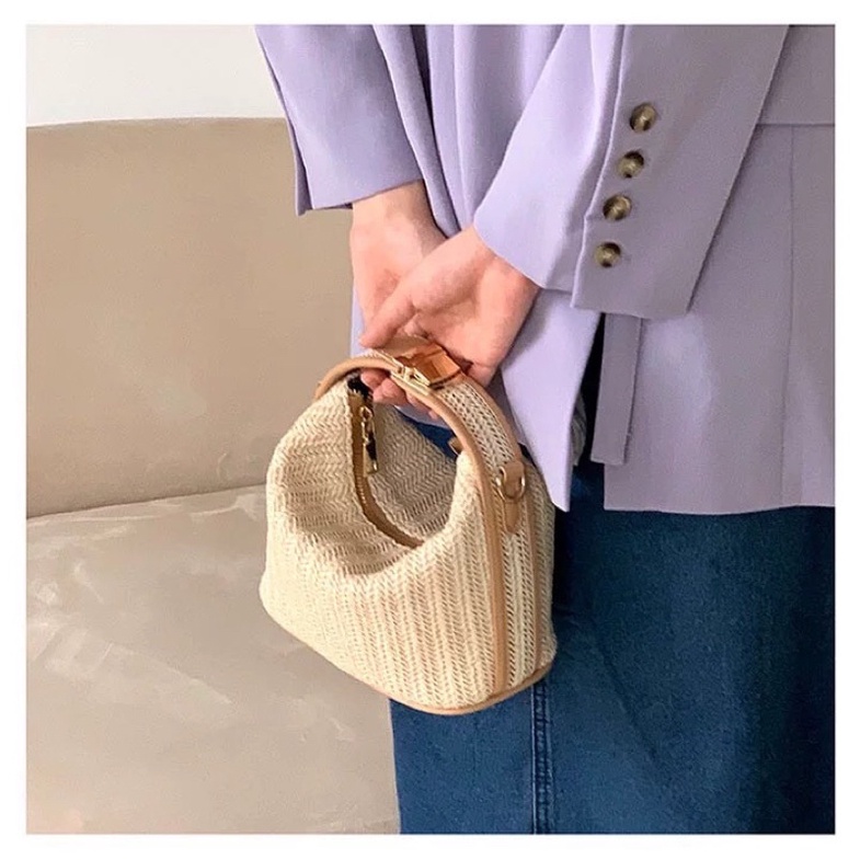 Tas Selempang Wanita Tas Jinjing Cewek Straw Bag JS 8020