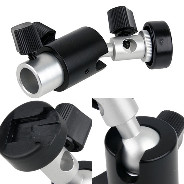 Head Lampu Flash Kamera for Studio Tripod Light Stand Type D - QM3623 - Black
