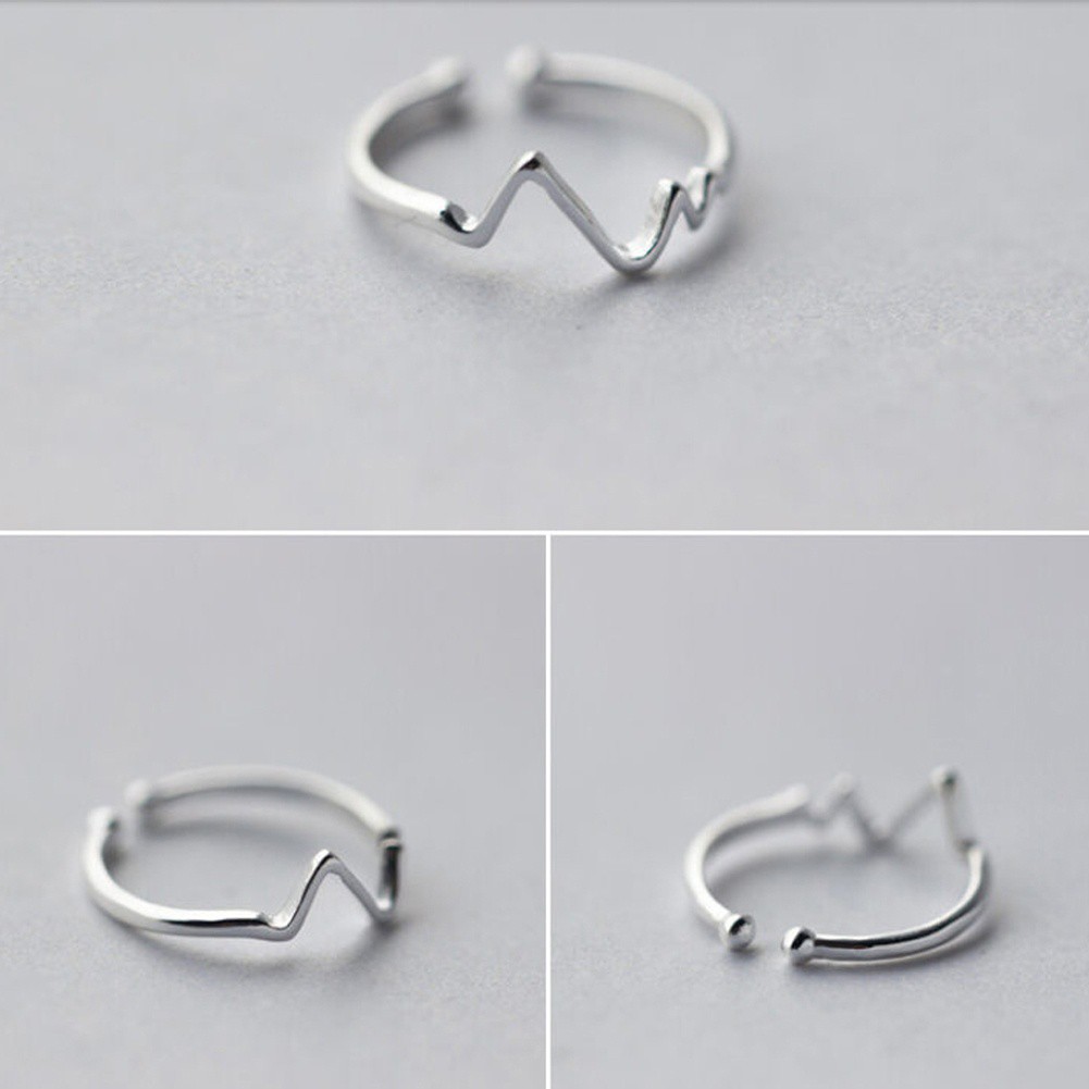 Cincin Sterling Silver 925 Model Hati Adjustable untuk Wanita