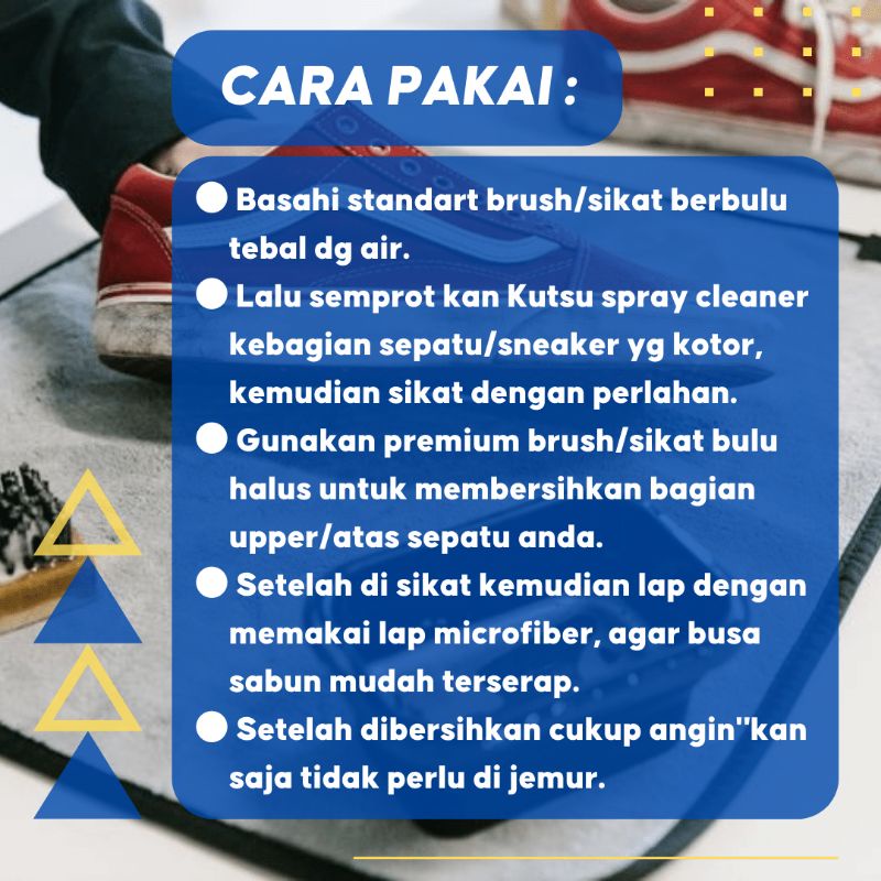 Shoe cleaner cairan sabun cuci pembersih sepatu sneaker spray 100 ml by kutsu