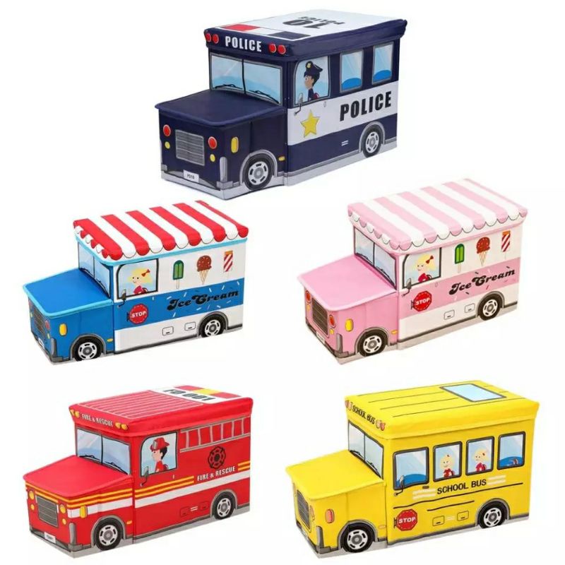 Storage box 263/Cartoon storage Box BUS/Tempat penyimpanan mainan toys